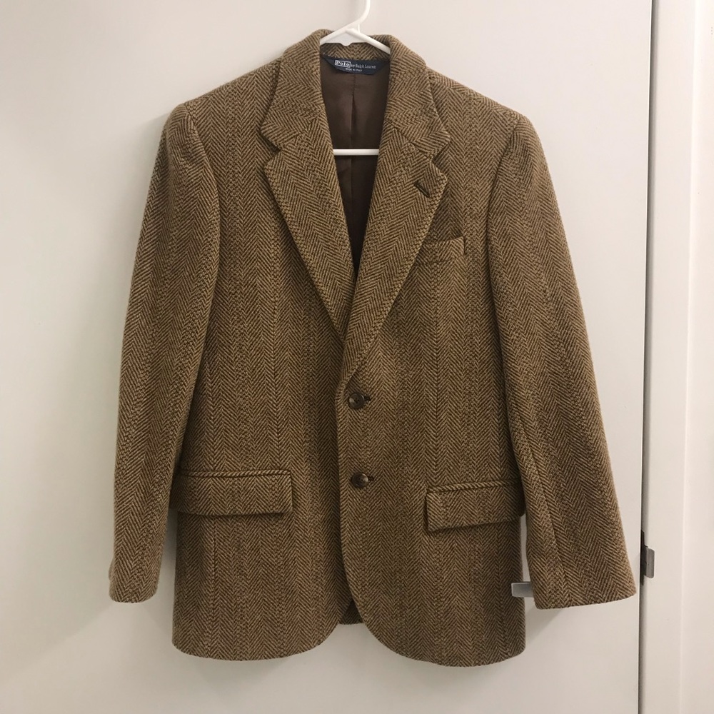 Polo NWOT Brown Tweed Coat Suit Jacket Blazer L